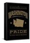 Washington State Pride - Gold on Black-Lantern Press-Framed Stretched Canvas
