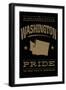 Washington State Pride - Gold on Black-Lantern Press-Framed Art Print