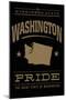 Washington State Pride - Gold on Black-Lantern Press-Mounted Art Print