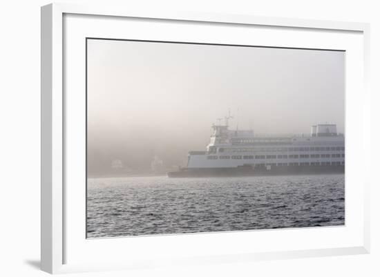 Washington State, Puget Sound. Ferry Emerges from Dense Fog-Trish Drury-Framed Photographic Print