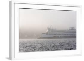 Washington State, Puget Sound. Ferry Emerges from Dense Fog-Trish Drury-Framed Photographic Print