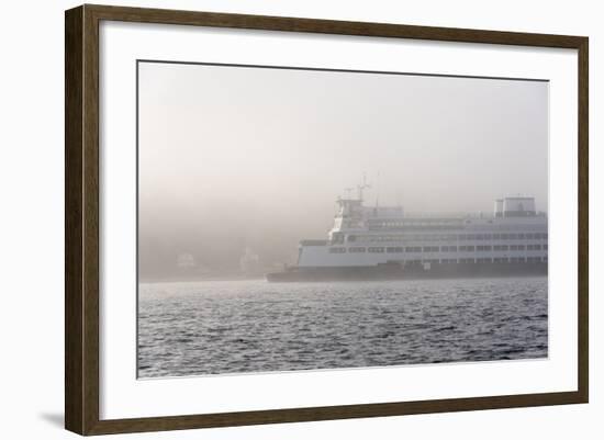 Washington State, Puget Sound. Ferry Emerges from Dense Fog-Trish Drury-Framed Photographic Print