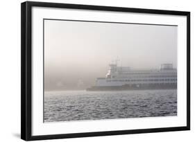 Washington State, Puget Sound. Ferry Emerges from Dense Fog-Trish Drury-Framed Photographic Print