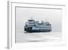 Washington State, Puget Sound. Ferry with Dense Fog Bank Limiting Visibility-Trish Drury-Framed Photographic Print