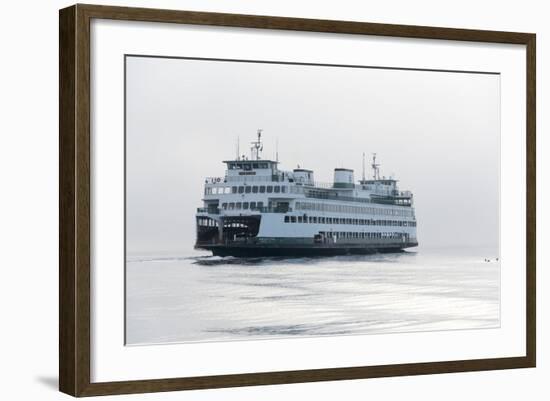 Washington State, Puget Sound. Ferry with Dense Fog Bank Limiting Visibility-Trish Drury-Framed Photographic Print