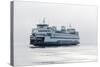Washington State, Puget Sound. Ferry with Dense Fog Bank Limiting Visibility-Trish Drury-Stretched Canvas