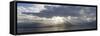 Washington State, Seabeck. Composite of God Rays over Hood Canal-Don Paulson-Framed Stretched Canvas