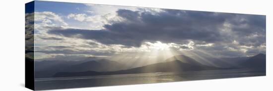 Washington State, Seabeck. Composite of God Rays over Hood Canal-Don Paulson-Stretched Canvas