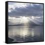 Washington State, Seabeck. Composite of God Rays over Hood Canal-Don Paulson-Framed Stretched Canvas