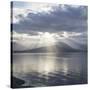 Washington State, Seabeck. Composite of God Rays over Hood Canal-Don Paulson-Stretched Canvas