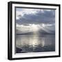 Washington State, Seabeck. Composite of God Rays over Hood Canal-Don Paulson-Framed Photographic Print