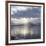 Washington State, Seabeck. Composite of God Rays over Hood Canal-Don Paulson-Framed Photographic Print