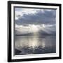 Washington State, Seabeck. Composite of God Rays over Hood Canal-Don Paulson-Framed Photographic Print