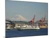 Washington State, Seattle, Washington State Ferry and Mount Rainier-Jamie & Judy Wild-Mounted Photographic Print