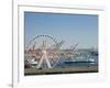 Washington State, Seattle Waterfront, The Great Wheel and Washington State Ferry-Jamie & Judy Wild-Framed Photographic Print