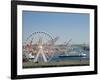 Washington State, Seattle Waterfront, The Great Wheel and Washington State Ferry-Jamie & Judy Wild-Framed Photographic Print