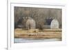 Washington State. Two Barns, at the Nisqually Wildlife Refuge-Matt Freedman-Framed Photographic Print