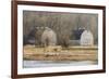 Washington State. Two Barns, at the Nisqually Wildlife Refuge-Matt Freedman-Framed Photographic Print