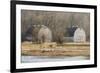 Washington State. Two Barns, at the Nisqually Wildlife Refuge-Matt Freedman-Framed Photographic Print