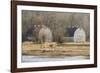 Washington State. Two Barns, at the Nisqually Wildlife Refuge-Matt Freedman-Framed Photographic Print