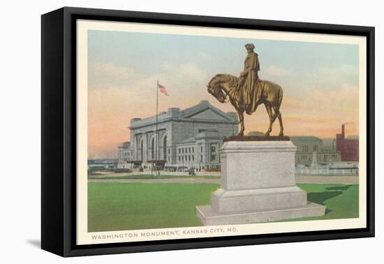 Washington Statue, Kansas City, Missouri-null-Framed Stretched Canvas