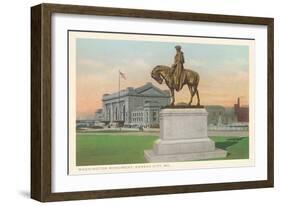 Washington Statue, Kansas City, Missouri-null-Framed Art Print