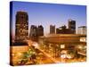 Washington Street and Bank of America Tower, Phoenix, Arizona-Richard Cummins-Stretched Canvas