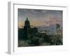 Washington Street, Indianapolis at Dusk, 1892-1895-Theodor Groll-Framed Giclee Print