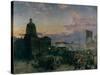 Washington Street, Indianapolis at Dusk, 1892-1895-Theodor Groll-Stretched Canvas