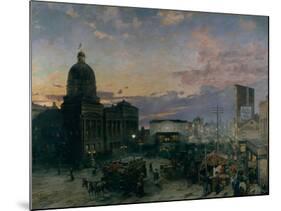 Washington Street, Indianapolis at Dusk, 1892-1895-Theodor Groll-Mounted Giclee Print