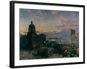 Washington Street, Indianapolis at Dusk, 1892-1895-Theodor Groll-Framed Giclee Print