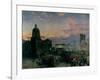 Washington Street, Indianapolis At Dusk-Theodor Groll-Framed Giclee Print