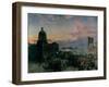 Washington Street, Indianapolis At Dusk-Theodor Groll-Framed Giclee Print