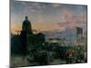 Washington Street, Indianapolis At Dusk-Theodor Groll-Mounted Giclee Print