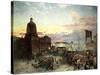 Washington Street, Indianapolis at Dusk-Theodor Groll-Stretched Canvas