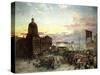 Washington Street, Indianapolis at Dusk-Theodor Groll-Stretched Canvas