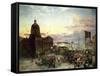 Washington Street, Indianapolis at Dusk-Theodor Groll-Framed Stretched Canvas