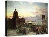 Washington Street, Indianapolis at Dusk-Theodor Groll-Stretched Canvas