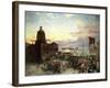 Washington Street, Indianapolis at Dusk-Theodor Groll-Framed Giclee Print