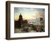 Washington Street, Indianapolis at Dusk-Theodor Groll-Framed Giclee Print