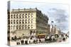 Washington Street, Looking West from Meriden Street, Indianapolis, 1870s-null-Stretched Canvas