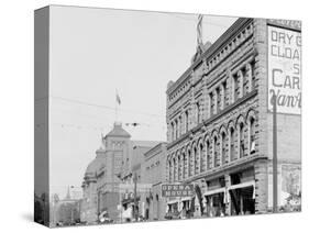 Washington Street, Showing Opera House, Marquette, Mich.-null-Stretched Canvas