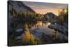 Washington, Subalpine Larch Surround Horseshoe Lake, Alpine Lakes Wilderness at Sunrise-Gary Luhm-Stretched Canvas