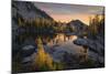 Washington, Subalpine Larch Surround Horseshoe Lake, Alpine Lakes Wilderness at Sunrise-Gary Luhm-Mounted Photographic Print