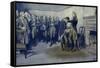 Washington takes leave of his officers-Howard Pyle-Framed Stretched Canvas