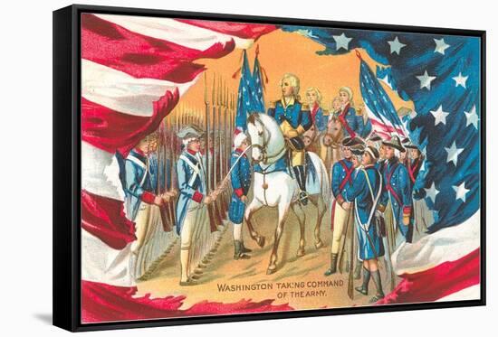 Washington Taking Command of the Army-null-Framed Stretched Canvas