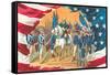 Washington Taking Command of the Army-null-Framed Stretched Canvas