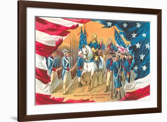 Washington Taking Command of the Army-null-Framed Premium Giclee Print