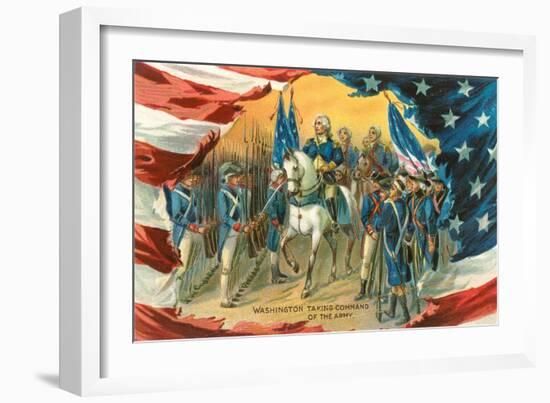 Washington Taking Command of the Army-null-Framed Art Print