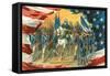 Washington Taking Command of the Army-null-Framed Stretched Canvas